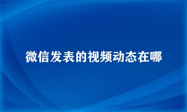 微信发表的视频动态在哪