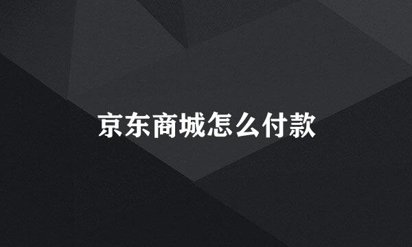 京东商城怎么付款