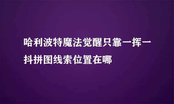 哈利波特魔法觉醒只靠一挥一抖拼图线索位置在哪