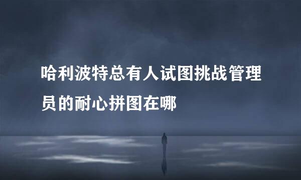 哈利波特总有人试图挑战管理员的耐心拼图在哪