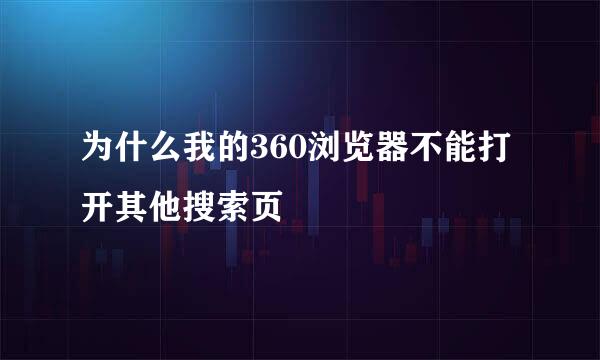 为什么我的360浏览器不能打开其他搜索页