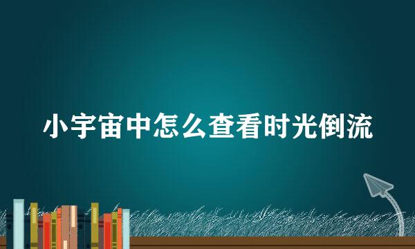 小宇宙中怎么查看时光倒流