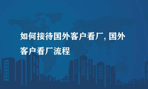 如何接待国外客户看厂, 国外客户看厂流程