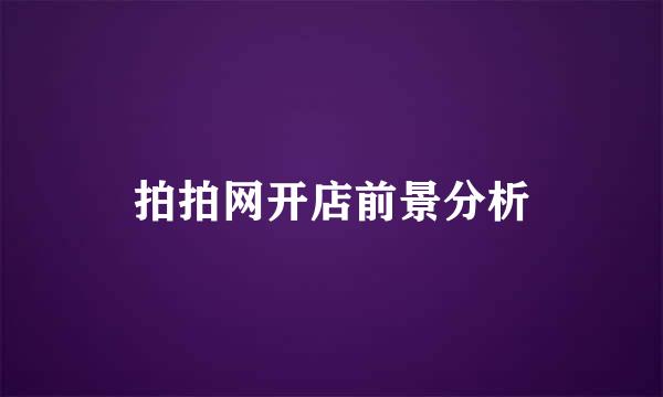 拍拍网开店前景分析