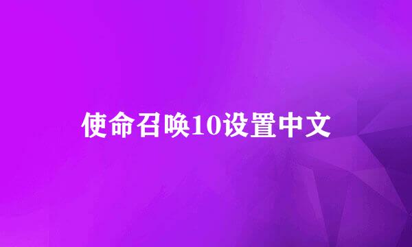 使命召唤10设置中文