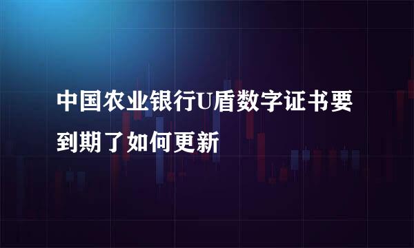 中国农业银行U盾数字证书要到期了如何更新