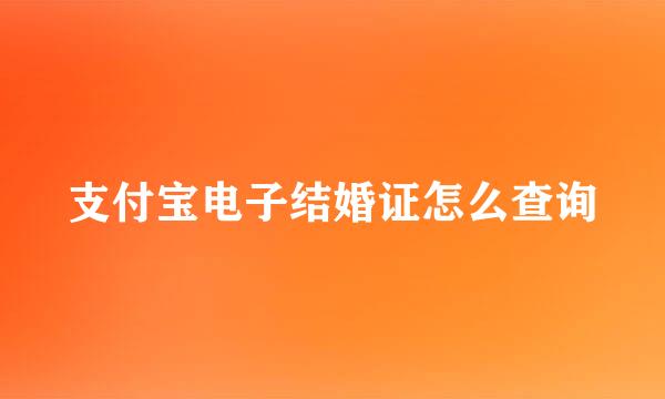 支付宝电子结婚证怎么查询
