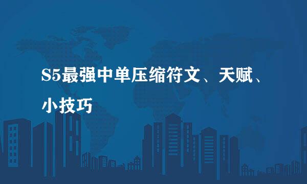 S5最强中单压缩符文、天赋、小技巧