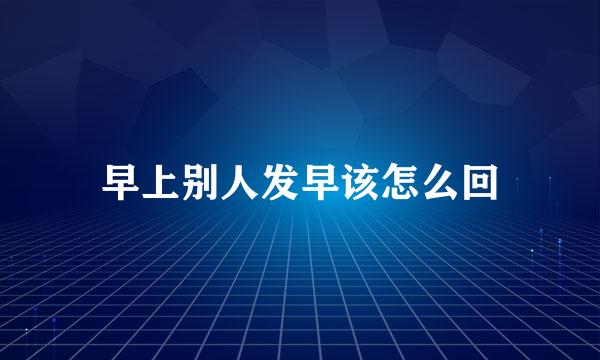 早上别人发早该怎么回