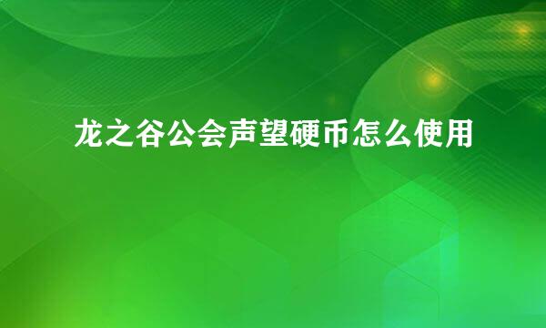 龙之谷公会声望硬币怎么使用