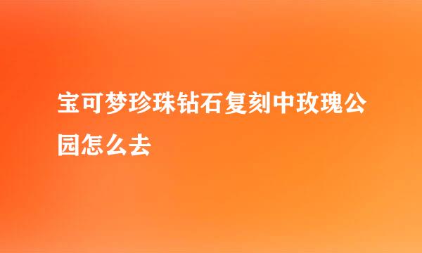 宝可梦珍珠钻石复刻中玫瑰公园怎么去