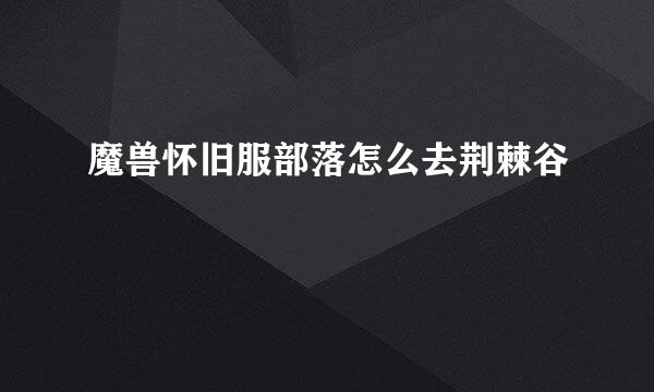 魔兽怀旧服部落怎么去荆棘谷