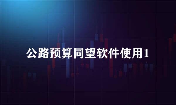 公路预算同望软件使用1