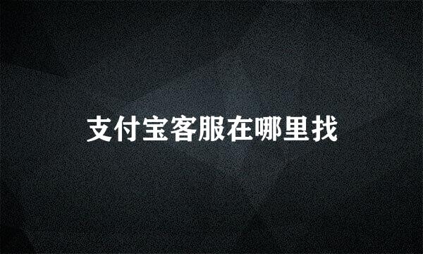 支付宝客服在哪里找