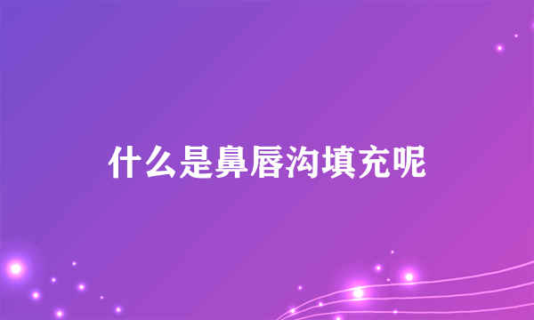 什么是鼻唇沟填充呢