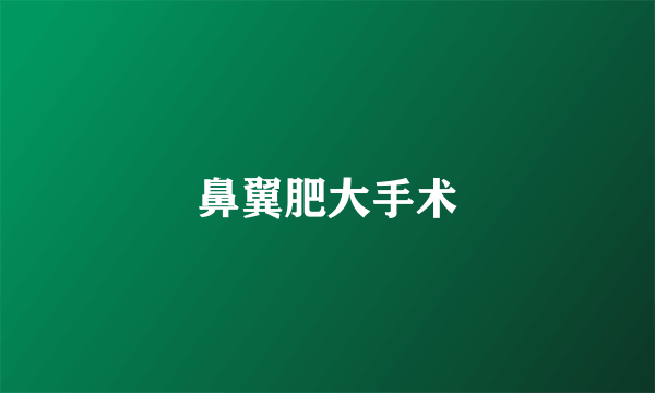 鼻翼肥大手术