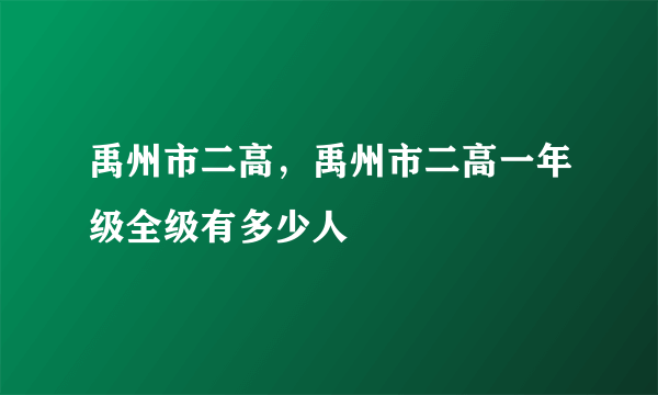 禹州市二高，禹州市二高一年级全级有多少人