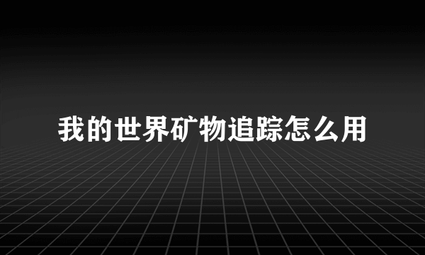 我的世界矿物追踪怎么用