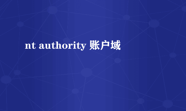 nt authority 账户域