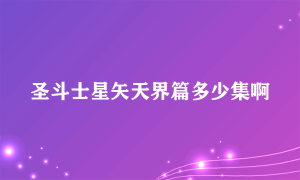 圣斗士星矢天界篇多少集啊