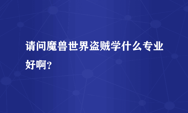 请问魔兽世界盗贼学什么专业好啊？