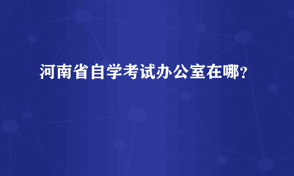 河南省自学考试办公室在哪？