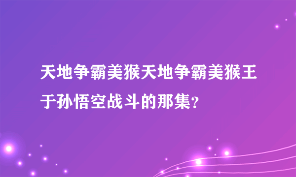 天地争霸美猴天地争霸美猴王于孙悟空战斗的那集？