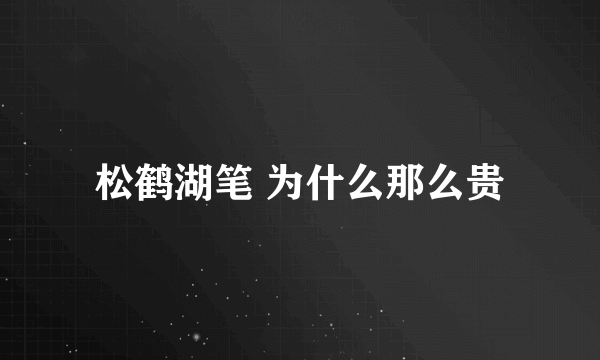 松鹤湖笔 为什么那么贵