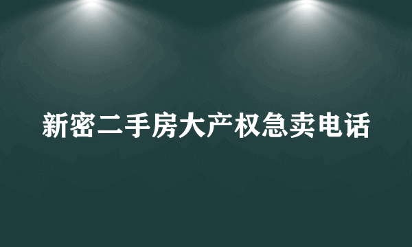 新密二手房大产权急卖电话