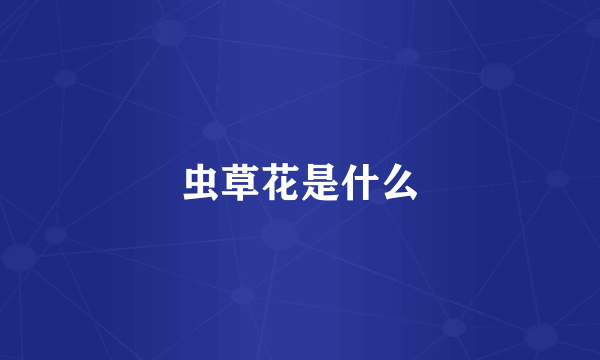 虫草花是什么