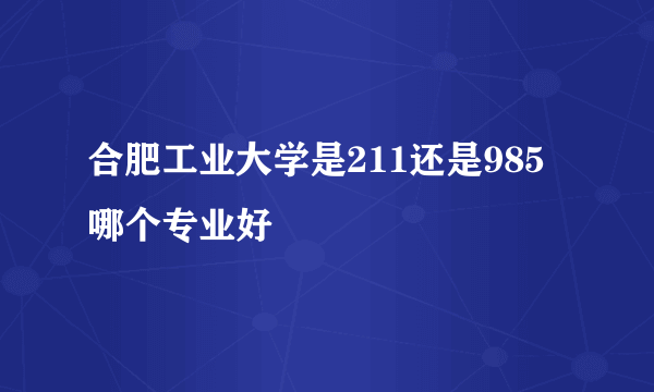 合肥工业大学是211还是985 哪个专业好