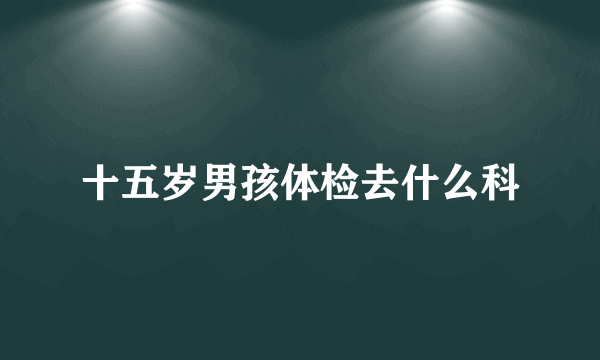 十五岁男孩体检去什么科