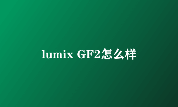 lumix GF2怎么样