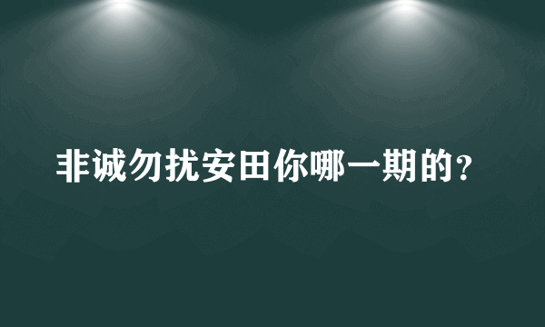 非诚勿扰安田你哪一期的？