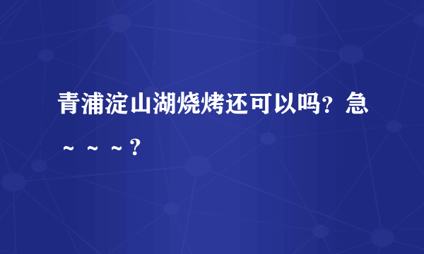 青浦淀山湖烧烤还可以吗？急～～～？