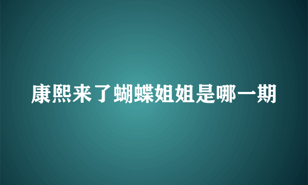康熙来了蝴蝶姐姐是哪一期