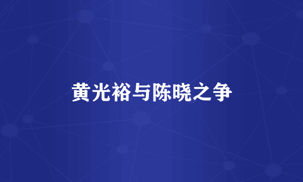 黄光裕与陈晓之争