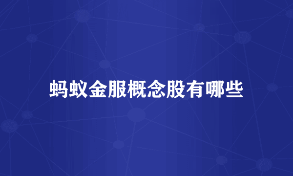 蚂蚁金服概念股有哪些