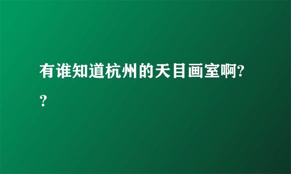 有谁知道杭州的天目画室啊? ？