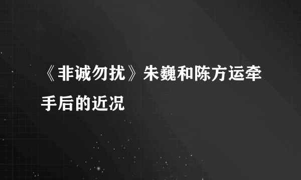 《非诚勿扰》朱巍和陈方运牵手后的近况