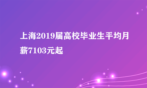 上海2019届高校毕业生平均月薪7103元起