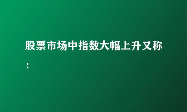 股票市场中指数大幅上升又称：