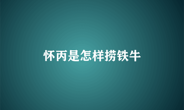 怀丙是怎样捞铁牛