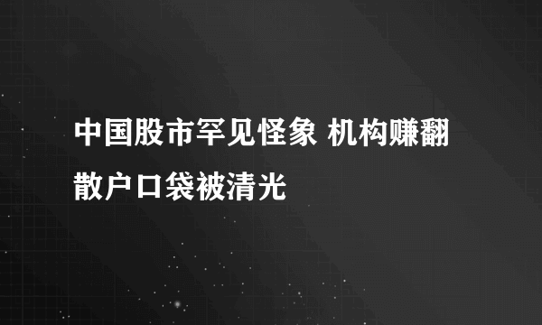 中国股市罕见怪象 机构赚翻散户口袋被清光