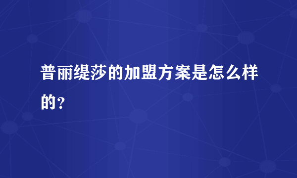 普丽缇莎的加盟方案是怎么样的？