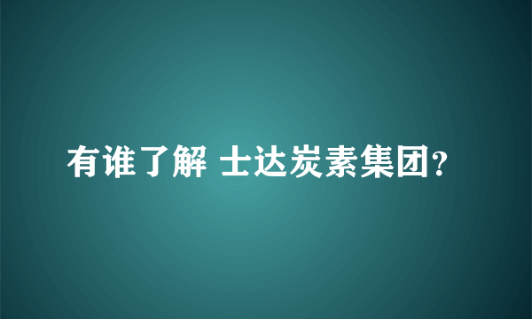 有谁了解 士达炭素集团？