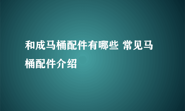 和成马桶配件有哪些 常见马桶配件介绍