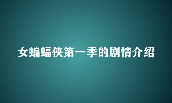女蝙蝠侠第一季的剧情介绍