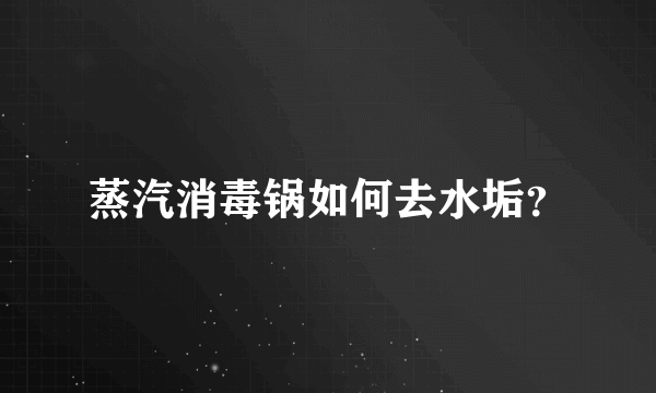 蒸汽消毒锅如何去水垢？
