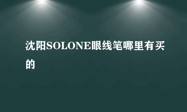 沈阳SOLONE眼线笔哪里有买的